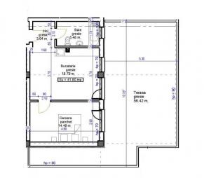 Vanzare apartament 1 camera Floresti suprafata: 42 mp suprafata balcon: 56 mp suprafata teren: 0.00 mp