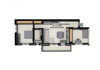 Vanzare apartament 2 camere Floresti suprafata: 62 mp suprafata balcon: 7 mp suprafata teren: 0.00 mp