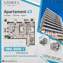 Vanzare  apartament 3 camere Zorilor suprafata: 74 mp suprafata balcon: 29 mp suprafata teren: 0.00 mp