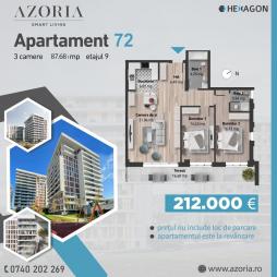 Vanzare apartament 3 camere Zorilor suprafata: 88 mp suprafata balcon: 17 mp suprafata teren: 0.00 mp